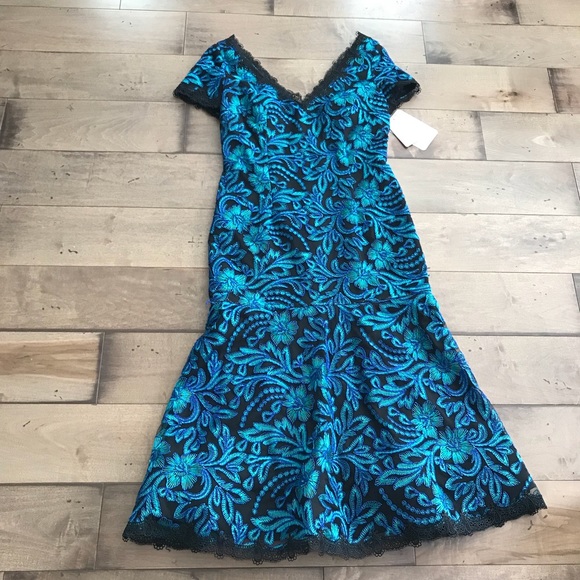 JS Collections Mesh Fit and Flare Cocktail Dress 8 - Picture 9 of 9